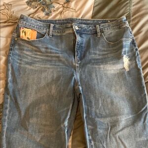Chico's Blue Boyfriend Jeans with Distressed Details